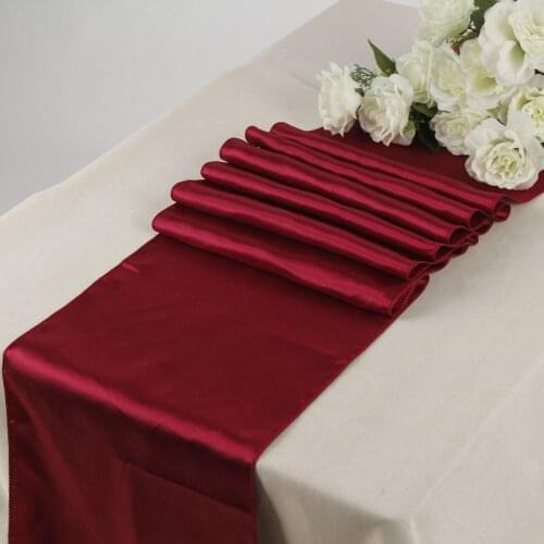 1pcs Solid Color Satin Table Runner Sashes Table Cover For Home Wedding Banquet Festival Party Catering Hotel Table Decoration