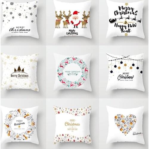 Christmas Dress Up Elk Snowflake Pillowcase Pillowcase Cushion Cover Dream Cartoon Warm Car Sofa Back Cushion Cover