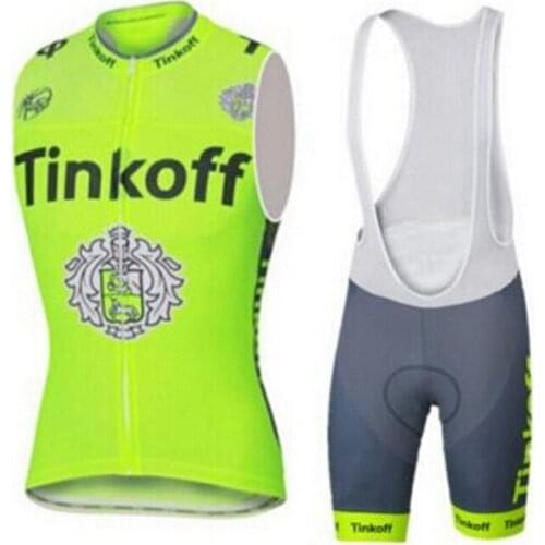 Tinkoff Cycling Jersey Summer Team Vest Sleeveless Cycling Set Bike Clothing Ropa Ciclismo Cycling Clothing Sports Suit