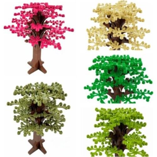Locking City Plant Cherry Tree Red Green Compatible With Classic Childrens Educational Character Model Toy Set
