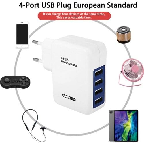 USB Type-c Charger 4 Ports Fast Charging Adapter Travel Portable Fast Phone Charger Quick Charge Portable Wall Charger Adapter