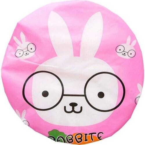 1pcs Practica Cartoon Shower Cap Women Hat for Baths and Saunas Lace with Elastic Band Spa Cap for Women and Children Protective