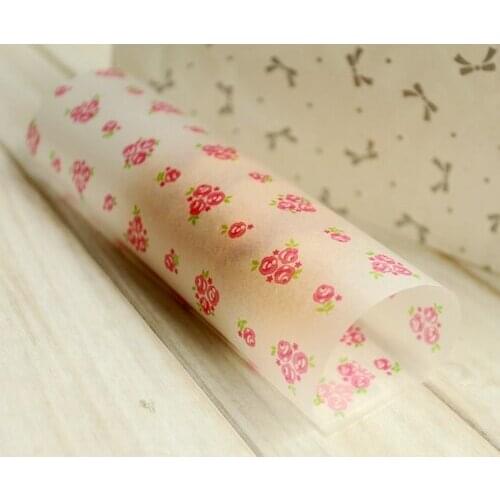 200 Rose Wax Paper,Coating Greaseproof,For Sandwich Hamburger Food Candy Gift Soap Wrap Packaging