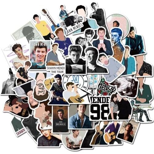 50pcs/pack Canadian Singer Shawn Mendes Stickers For Cars Motorcycles Water cups Childrens toys Skateboards Computers Etc