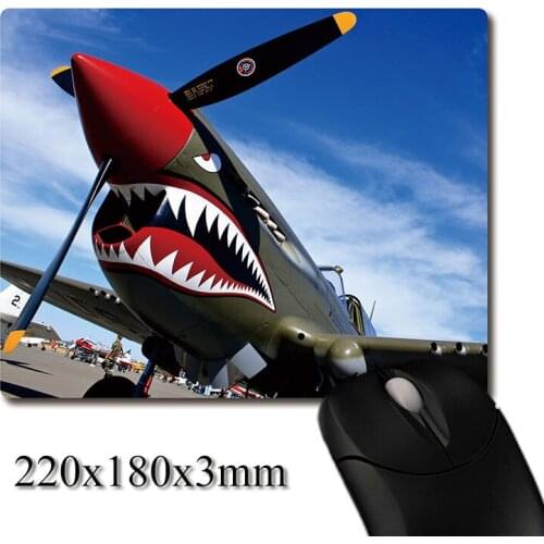 Shark mouth inkjet P-51 Fighter image printed Heavy weaving anti-slip rubber pad office mouse pad Coaster Party favor gifts