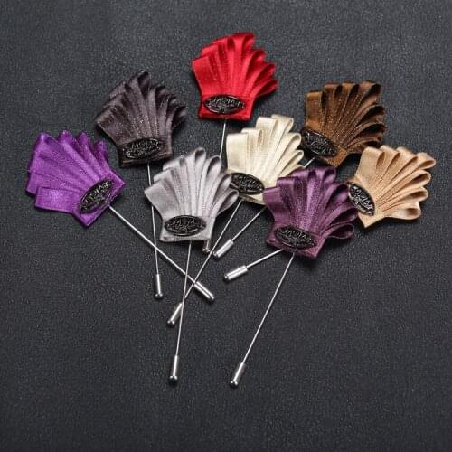 Free shipping, 20 pcs/lot , Mens Suit Pin Ribbon Lapel Flower pin, Handmade Wedding Boutonniere, Brooches