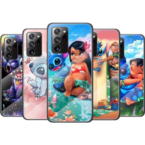 Tempered Glass Cover Cute Cartoon Stitch For Samsung Galaxy M51 M31 M21 A70 A50 A40 A30 A20 A10 Phone Case Capa