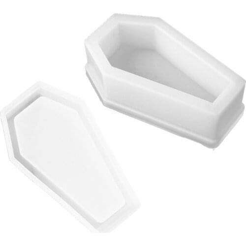 DIY Crystal Epoxy Mold Storage Box Molds Dark Vampire Coffin High Mirror Crafts Making Mould