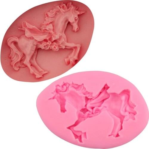 Unicorn cartoon fondant cake decoration mold DIY baking chocolate gypsum gel soap mold