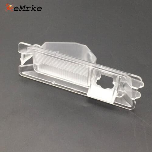 EEMRKE for Nissan Micra March for Renault Pulse Logan Sandero Car Rear View Camera Bracket License Plate Lights Housing Mount