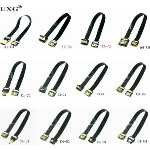 FPV HD Female To Male 90 Degree UP Down Adapter FPC Ribbon Flat TV Camera Extension Cable Pitch 20pin HDMI-compatible Connector