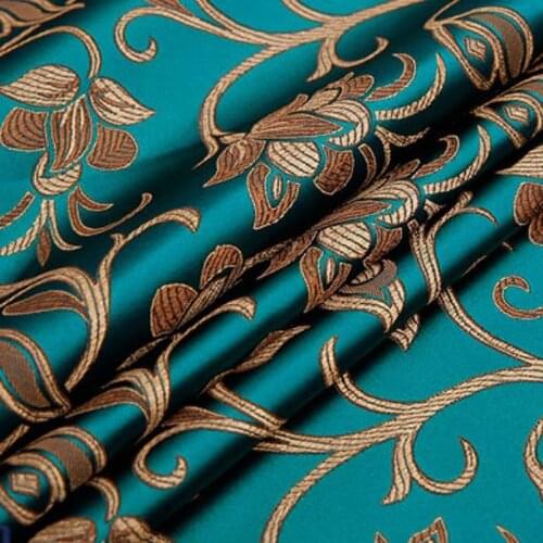 Glossy Brocade Imitation Smoothy Silk Jacquad Fabric Curtain Bag Pillow Sress Cosplay Sofa Cover Material