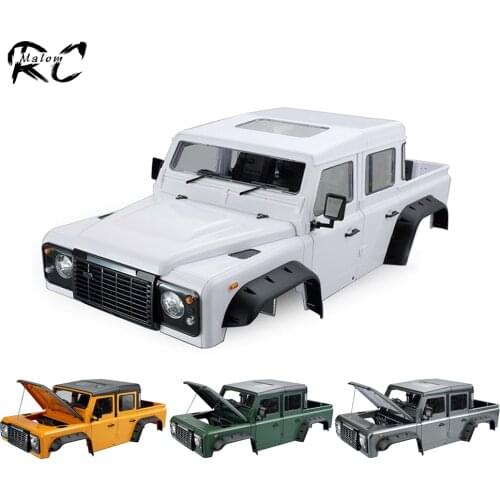 313mm Wheelbase Hardbody Defender 130 Pickup Body Kit for 1/10 Scale Truck RC Crawler Axial SCX10 90047 Traxxas TRX4 Redcat GEN8