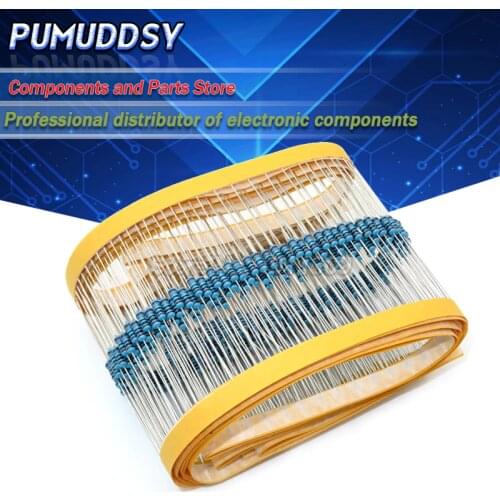 5000PCS 1/4W Metal film resistor 1R~22M 100R 220R 330R 1K 1.5K 2.2K 3.3K 4.7K 10K 22K 47K 100K 100 220 330 1K5 2K2 3K3 4K7 ohm