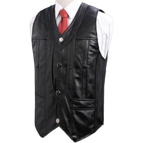Man Spring Plus Size 100% Sheepskin Vests Male Autumn Oversize 100% Genuine Leather Vest Men Sheepskin Waistcoat Cuero Chaleco