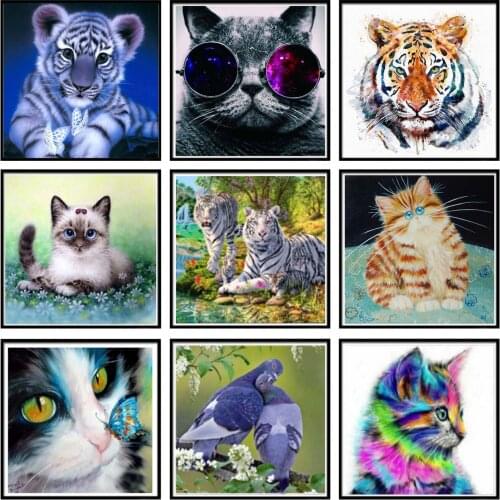 5ddiy Diamond Painting of Various Sizes Animal Cross Stitch Embroidery Kit Full Rhinestone Mosaic Home Decoration Painting