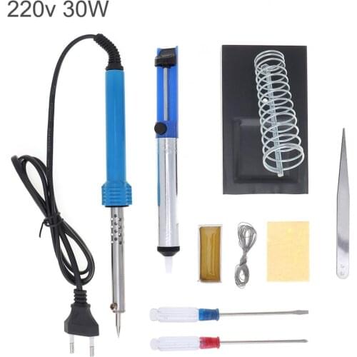 9 in 220V 30W Electric Iron Soldering Kit with Adjustable Temperature for Welding Electric Soldering Irons