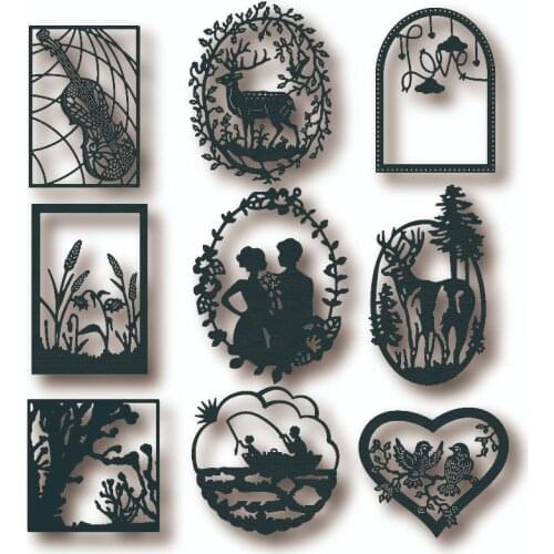 2021 new creative photo album frame metal cutting mold decoration background scrapbook greeting card craft blade punch template