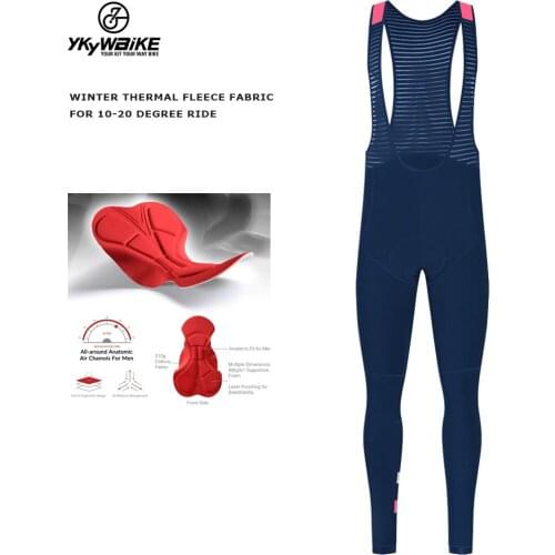 2022 New Winter MENS Cycling Bib Pants Winter Tights with pad Warm Cycling Bib Trousers Thermal Fleece Mountain Bike Pants