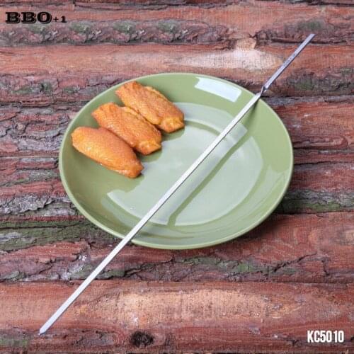 15.7'Stainless Steel Barbeque Skewers Portable BBQ Flat Skewers Shish Kabob Sticks Brbecue Grill Churrasco Sticker GSBKC40