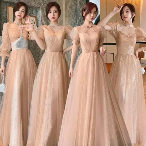 Bridesmaids Dresses Illusion V-Neck Short Off The Shoulder Pearls Lace Tulle Floor-Length Vintage Women Wedding Party Gown E483
