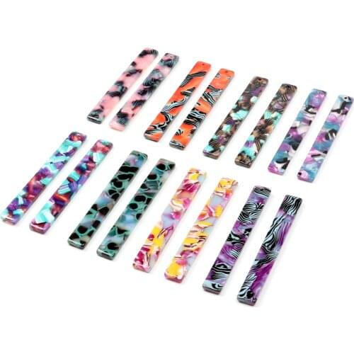 Tortoise Shell Earring Charms,Acetate Stick Charms,Thin Bar Rectangle pendant,Long Strip Earrings Part,8x60mm ,ACE234