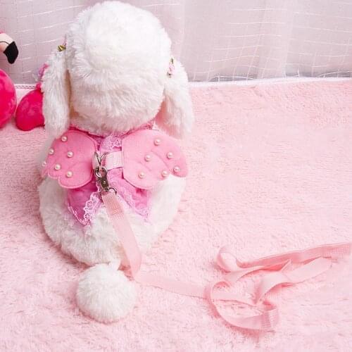 Cloth Teddy Pearl Angel Harness Vest Collar Dog Chest Strap Leash Pet Supplies Pure Color Lace Edge Dream Wind Traction Belt