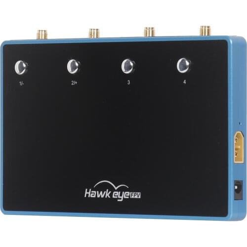 Hawkeye Little Pilot Fours Eeys 5.8G 4CH Video Receiver AV Output Box Split Screen Display FPV Monitor for Airplane FPV Drones