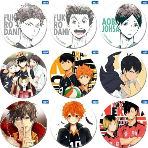 Anime Badge Haikyuu!! Brooches Pin Volleyball Boy Syouyou Kageyama Figure Cosplay Badge for Backpack Clothes Decor Button Badage