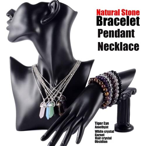 1pcs Natural Crystal Stone Pendant Collarbone Necklace Stone Volcanic Rock Bracelet Buddha Beads Natural Stone Made Bracelet