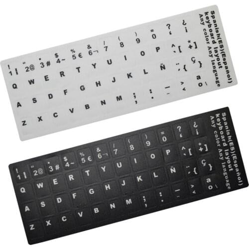 100PCS Spanish Letters Alphabet Learning Keyboard Layout Sticker For Laptop Desktop Computer Keyboard 10 inch Or Above Tablet PC
