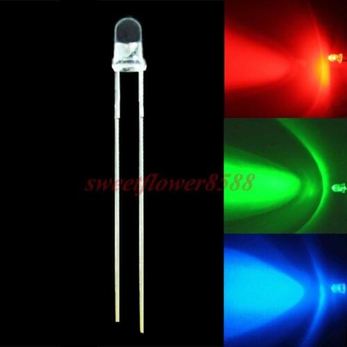 1000x 3mm Fast RGB Flash Rainbow MultiColor LED Light Lamp Bulb New Free shipping