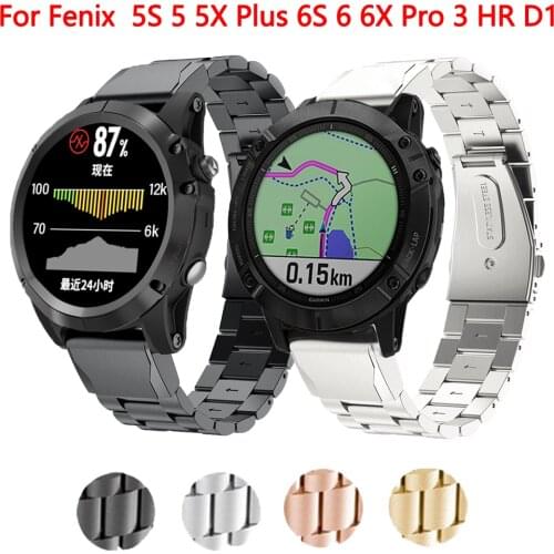 20 22 26mm Smart Watch Band Straps For Garmin Fenix 6 6S 6X Pro 5X 5 5S 3HR S60 935 945 Quick Release Strap Steel belt Bracelet
