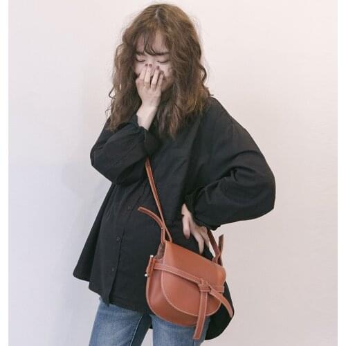 2019 New Style Fashion Maternity Clothes Simple Anna Wind Pregnant WOMENS Solid Color Shirt Plus-size Loose-Fit Long