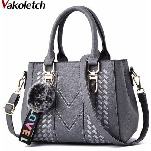2020 Sac a Main Ladies hair ball Hand Bag Embroidery Messenger Bags Women Leather Handbags Bags for Women KL755