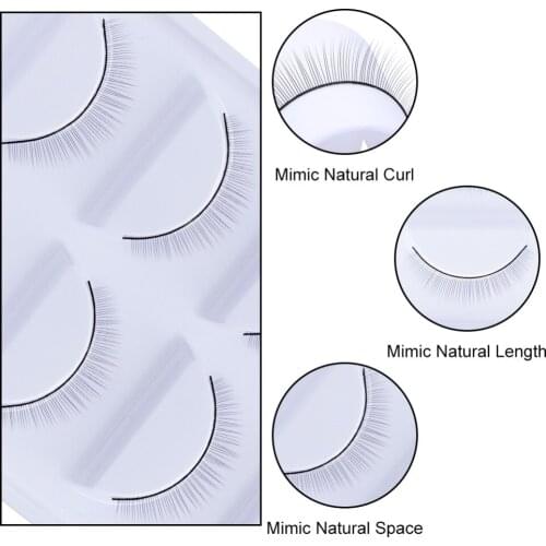 5Pair Makeup Training False Eyelashes For Beginner Extension Practice Full Strip New