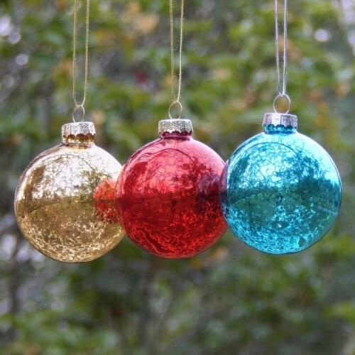 8pcs/pack Diameter=10cm Middle Size Hand Painting Glass Globe Christmas Tree Hanging Decorative Handmade Pendant Friend Gift