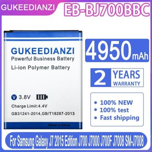 GUKEEDIANZI Phone Battery For Samsung Galaxy J7 Neo 2015 J7009 J7000 J7008 J700F SM-J700f EB-BJ700CBE EB-BJ700BBC 4950mAh