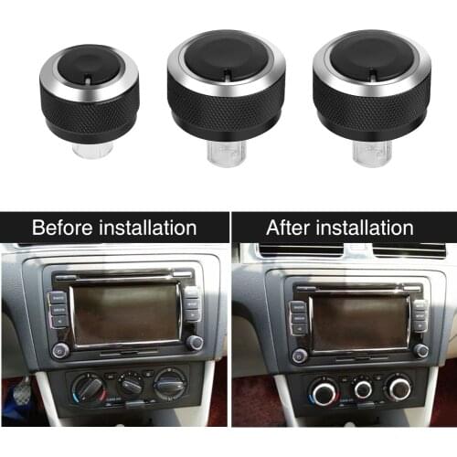 Aluminum Car Air Condition Control Panel Switch Knob for VW Golf Jetta MK5 Passat B6 2005-2010 A/C AIR CON COVER REFITTING