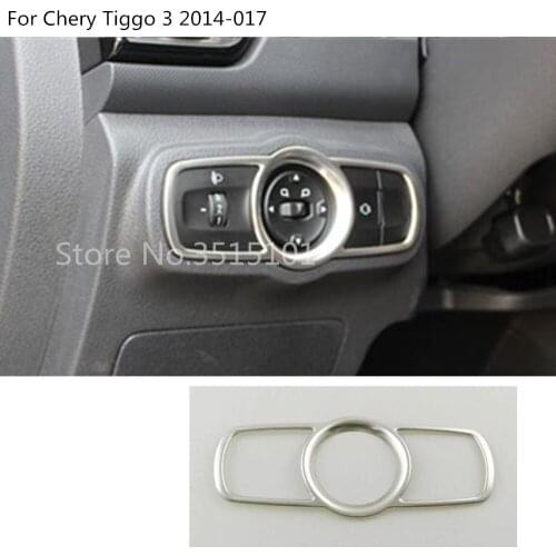 Car Styling Cover Front Headlight Light Switch Inner Trim Frame Lamp Panel For Chery Tiggo-3 Tiggo3 2014 2015 2016 2017
