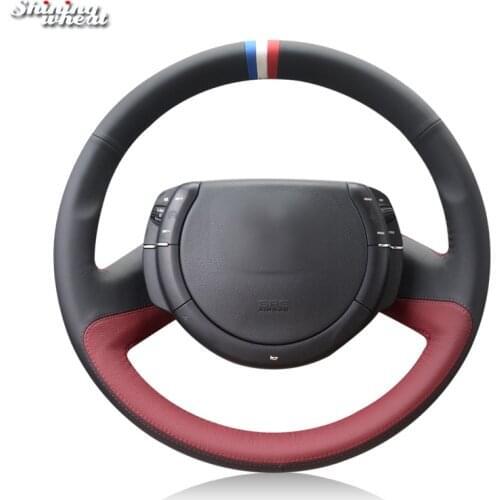 BANNIS Black Genuine Leather Hand-stitched Steering Wheel Cover for Citroen Triumph Old C4 C-quatre