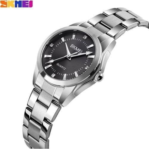 SKMEI Top Luxury Women Watches Simple Ladies Girl Quartz Full Stainless Steel Clock Waterproof Wristwatches Female Reloj Mujer