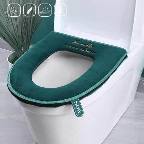 Wonderlife Warm Toilet Seat Cover With Handle Soft Plush Zipper Toilete Accessories Bathroom Decoration Accessories Wc Mat