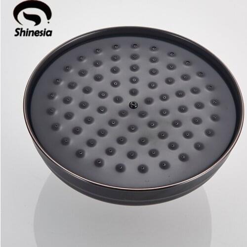 Shinesia Black Shower Head for Bathroom Shower Faucet Accessory 8 Inch Round Shape Oil Rubbed Bronze Color