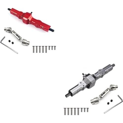 For WPL D12 1/12 RC Car Upgrade Parts Metal Rear Bridge Axle Gear Box with Drive Shaft Replacement Accessories