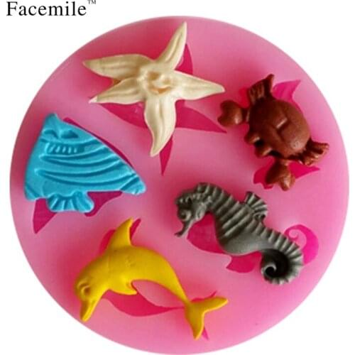 Fondant molds fondant molds silicone fondant molds for cakes Sea Animal Silicone Mould Cake Decorating 50-110 Gift