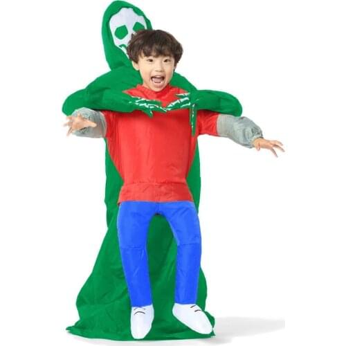 Grim Reaper Adult Kid Unisex Inflatable Demon Azrael Death Costume Halloween Evil Horror Cosplay Costume Devil Fancy Suits
