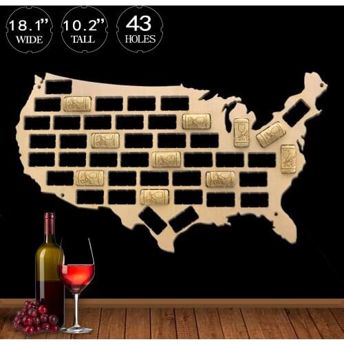 USA Wine Cork Map Wine Cork Reused Display Wall Map Wine Cork Trap Collection USA Wall Art Wine Lovers Gift Plywood Craft Map
