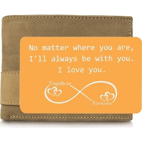 Stainless Steel Letter Engraveding Love Note Wallet Cards Engraved Inserts Permanent Metal Business Card Black Silver Blue