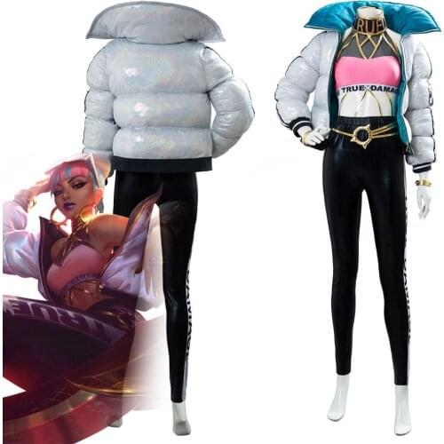 LOL Akali TRUE DAMAGE Qiyana Cosplay Costume Full Uniform Adult female Women Halloween Carnival Outfit Custom Made